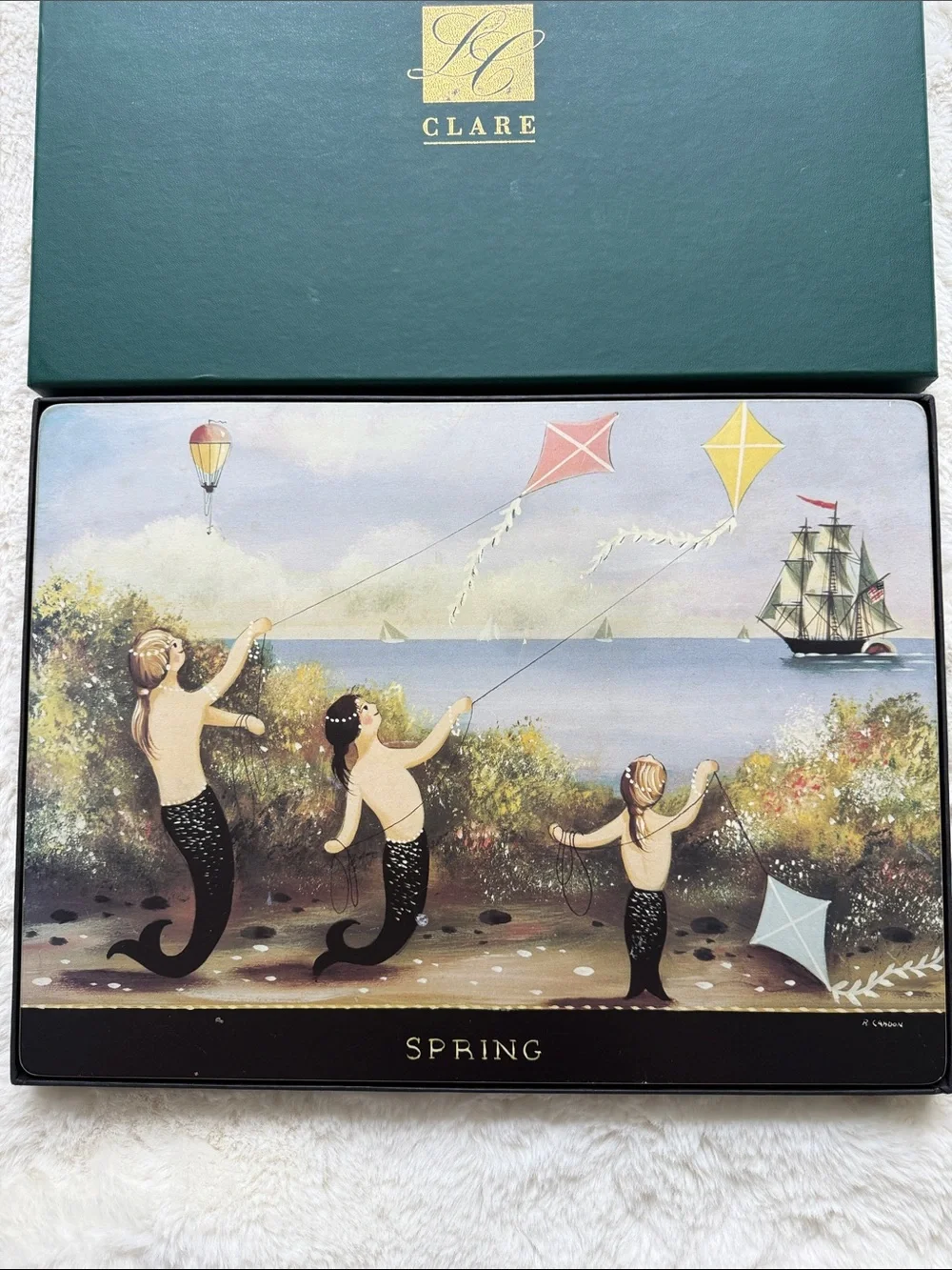 Lady Clare Mermaid And Sailor Set Four Seasons Placemats Coasters With Box